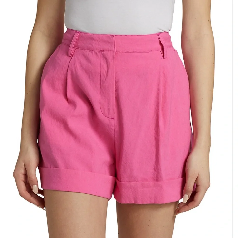 Rag & Bone Magenta Ivy Pleated Linen Short Sz 12 - Picture 1 of 9